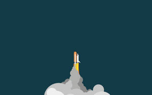 一枚火箭升空，下方拖曳著煙霧。 — 火箭 GIF 壁紙