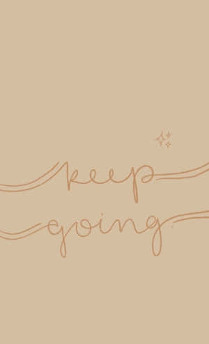 勵志短語 keep going 以優雅草書呈現，米色背景上點綴小星星 — Honor Pad X7 壁紙