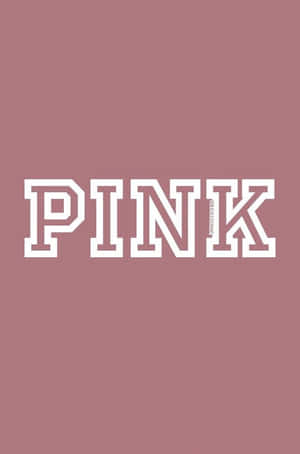 灰玫瑰粉背景上的粗體白色 PINK 文字