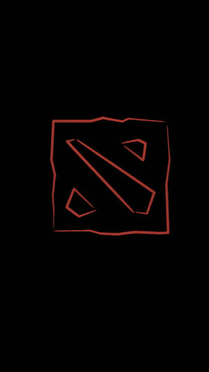 黑色背景上的紅色 Dota 2 標誌輪廓