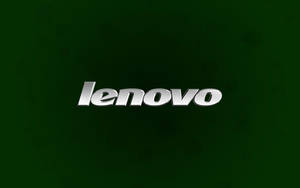 深綠色背景上的閃亮銀色 Lenovo 標誌