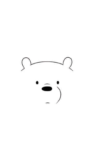 白色背景上簡單的黑色線條繪畫熊臉。 — 北極熊 GIF 壁紙
