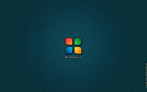 深青綠色網格背景上的 Windows 7 標誌
