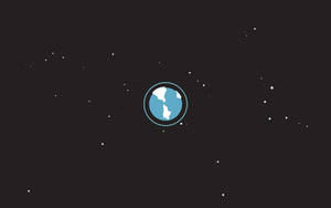 一個藍色地球圖示漂浮在黑暗星空中。 — 行星 壁紙