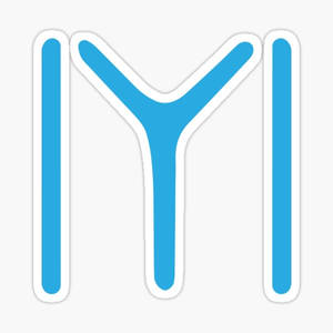 藍白簡約Y形圖案貼紙設計。 — 藍色 壁紙
