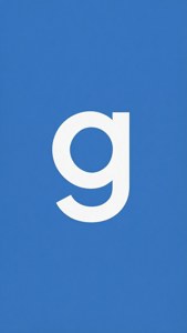 藍色背景上的白色小寫g標誌 — iPhone 5 壁紙