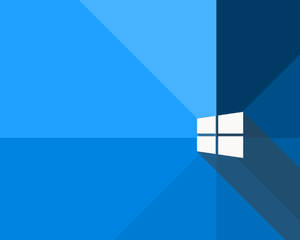 Windows 標誌在藍色幾何背景上帶有陰影效果