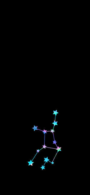 一個在黑色背景下發光的彩色星座。 — 星星 壁紙