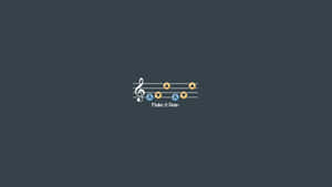 音樂符號與和弦，附有文字Make it Rain，置於深灰色背景上。 — 音樂美學 壁紙