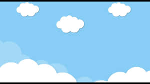 紙雕風格插圖中的藍天白雲。 — 唯美雲朵動態 壁紙