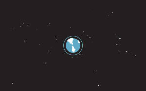 一個藍白地球圖示置中於黑暗的星空背景上。 — 行星 壁紙