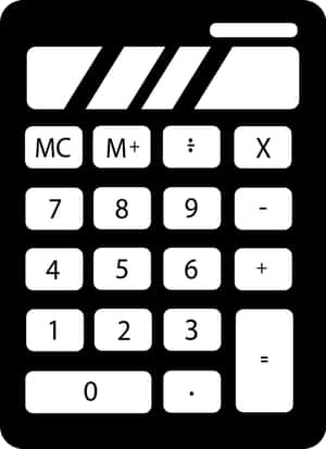 黑白計算機，帶數字鍵盤和功能按鈕。 — iPad 第9代 壁紙