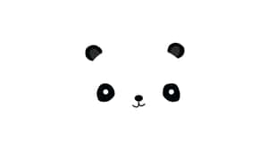 白色背景上簡單黑色線條繪畫的熊貓臉。 — 白色美學gif 壁紙