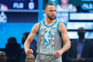 史提芬居里在籃球比賽中身穿NBA全明星球衣。 — 卡通史提芬居里 壁紙