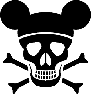 米奇老鼠耳朵骷髏與交叉骨圖案