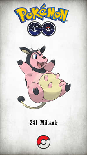 來自 Pokémon GO 遊戲的大奶罐寶可夢角色，附有精靈球標誌。
