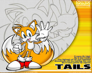 一個名叫 Tails 的卡通狐狸角色微笑著揮手。