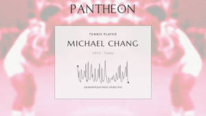網球運動員 Michael Chang 的維基百科頁面瀏覽量圖形，帶有粉紅色模糊背景。 — 網球 壁紙