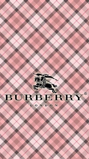 Burberry標誌在粉紅色格子背景上 — 美學粉紅 壁紙