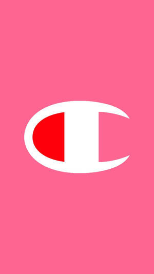 粉色背景上的Champion標誌