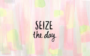 勵志短語 seize the day 在柔和的水彩背景上。 — 勵志語錄 壁紙