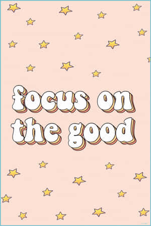 勵志名言 focus on the good，粉紅色背景上有星星 — 森林景色 壁紙