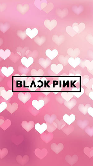 粉紅色背景，帶有發光心形和BLACKPINK文字。 — 心形 壁紙