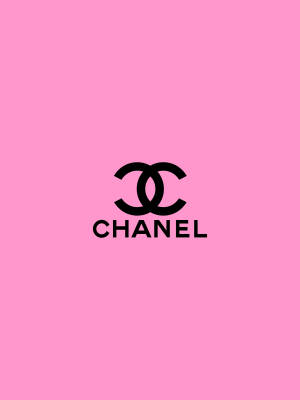 粉紅色背景上的黑色 Chanel 標誌