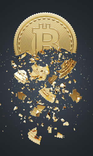 金色比特幣碎裂成碎片。