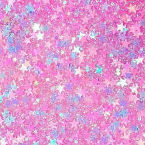 粉紅、紫色和藍色星形閃粉營造出閃爍夢幻的質感。