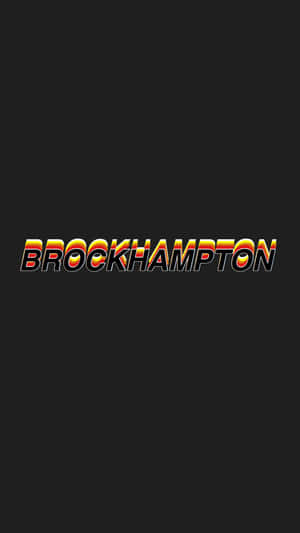 黑色背景上帶有火焰漸變的粗體 Brockhampton 標誌。