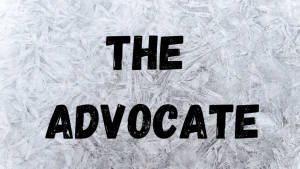在結冰的表面上顯示文字「THE ADVOCATE」。 — 鼓舞人心的 壁紙