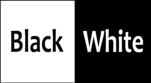 分割圖形，白色背景上顯示「Black」，黑色背景上顯示「White」。 — 界王拳 壁紙