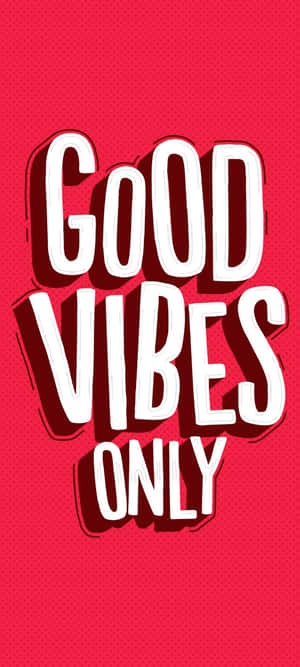 紅色背景上白色粗體的good vibes only勵志文字 — Redmi 17C 4G 壁紙