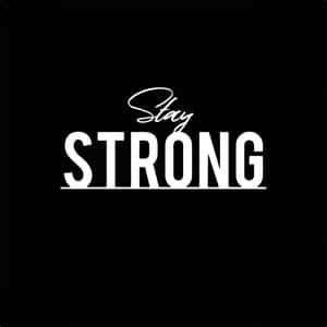 勵志文字「Stay STRONG」以白色顯示在黑色背景上。 — iPad Pro 11 壁紙