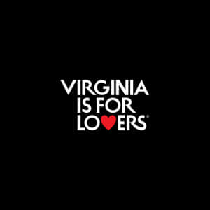 黑色背景上帶有紅色心形的 Virginia is for lovers 標語 — 情侶 GIF 壁紙