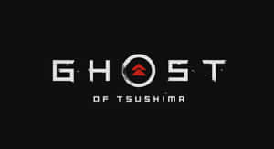 Ghost of Tsushima 遊戲標誌，白色文字和紅色山脈符號在黑色背景上。 — 對馬戰鬼 GIF 壁紙
