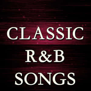 在深色紋理栗色背景上帶有發光粒子的 classic r&b songs 文字圖形。 — 音樂美學 壁紙