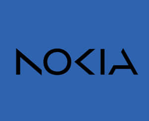 藍色背景上的黑色 Nokia 標誌 — 銀河手機 壁紙