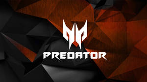 Predator遊戲標誌在黑色和橙色幾何背景上