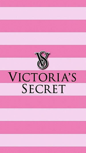 Victoria's Secret 標誌在粉紅色和淺粉紅色條紋背景上。 — 淺粉紅色美學動圖 壁紙