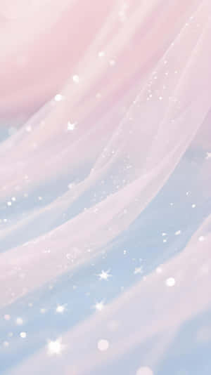流動的粉彩布料，帶有閃爍星星和柔和散景燈光