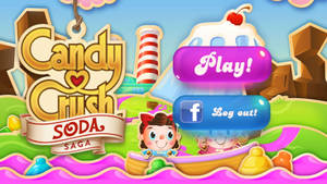 Candy Crush Soda Saga 遊戲選單，人物在糖果船上，還有遊戲按鈕。