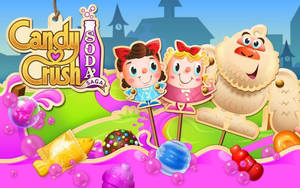 Candy Crush Saga 遊戲角色和糖果在一個有趣的場景中。