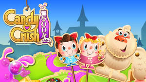 Candy Crush Soda Saga遊戲角色喺色彩繽紛嘅糖果世界入面。