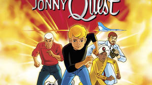 Jonny Quest 與團隊擺出動作姿勢，噴射機從頭頂飛過。