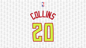 NBA籃球球衣，以紅色和綠色印有名字Collins及號碼20。 — 低飽和度 壁紙