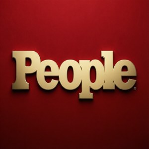 金色3D文字在紅色背景上顯示People。