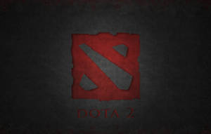 Dota 2 標誌在帶有紅色飛濺效果的深色紋理背景上