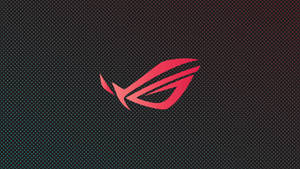 紅色 ROG 遊戲標誌，位於帶有點狀圖案的深色漸變背景上。